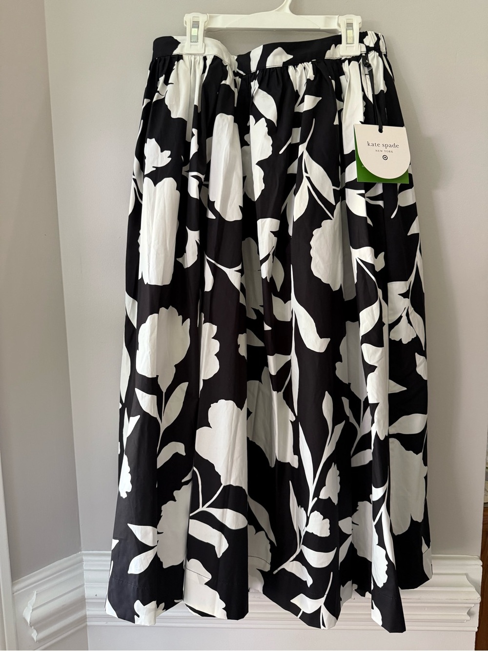 Kate Spade x Target Black and White Floral A-Line Skirt Size Medium